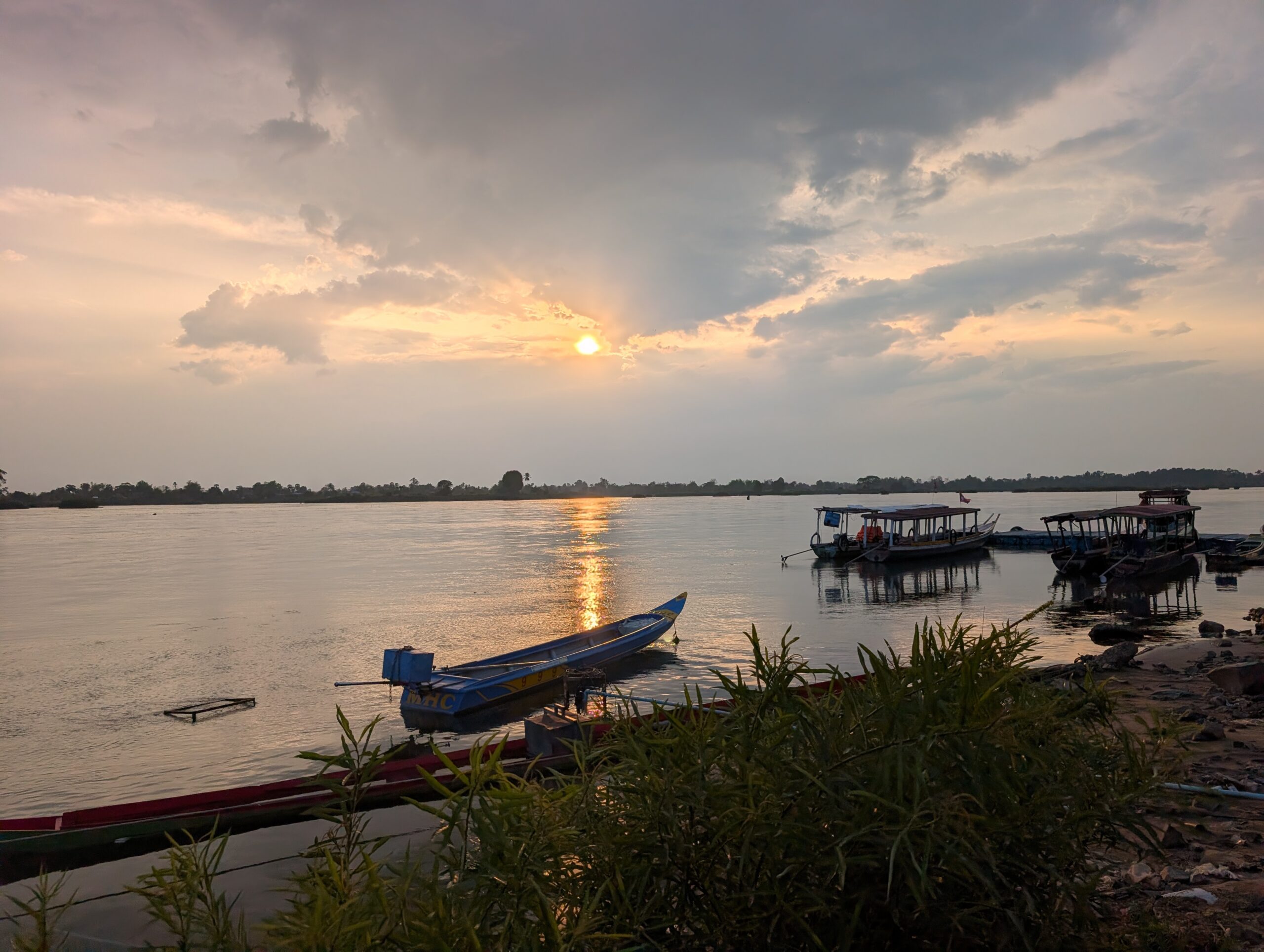 coucher de soleil Mékong 4000 iles sud Laos