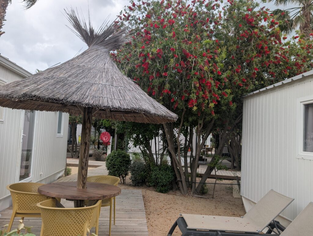 camping bungalow pied dans le sable